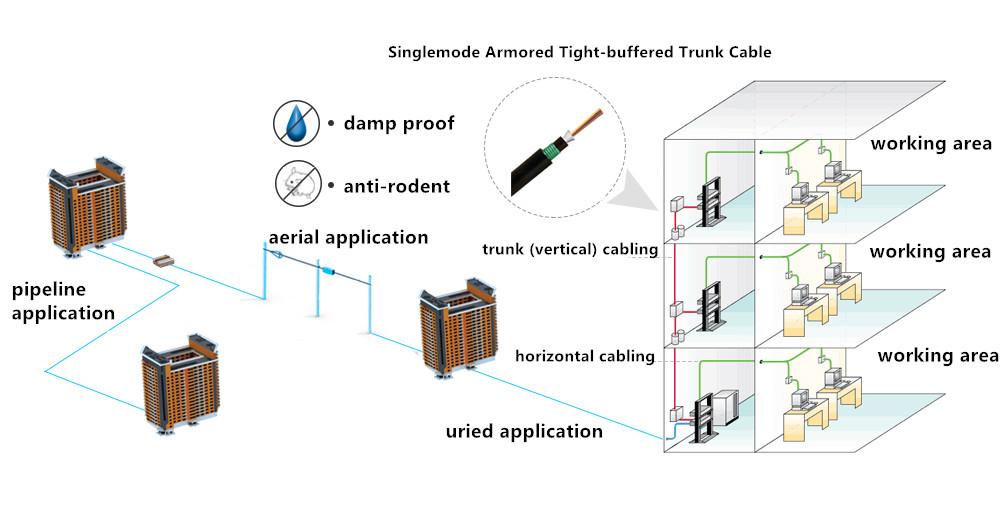 Application Example of Armored Tight-buffered Trunk Cable